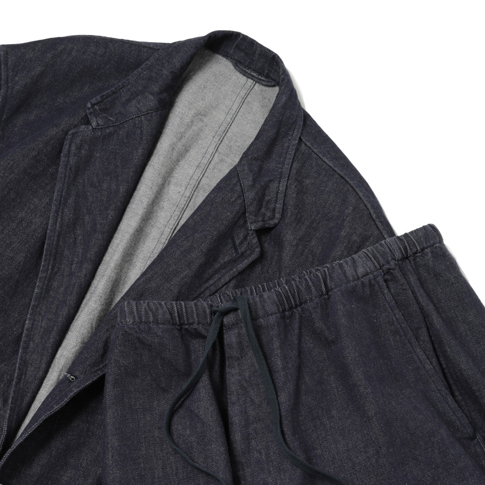 Navy denim tapered pants