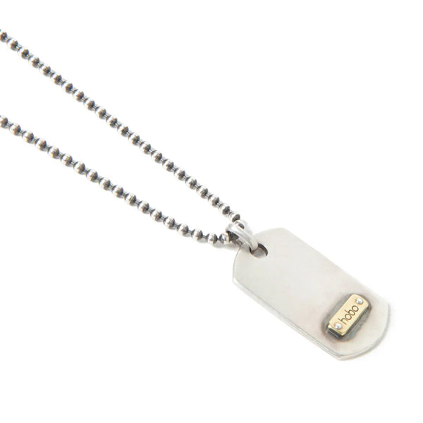 DOGTAG NECKLACE 925 SILVER with BRASS
