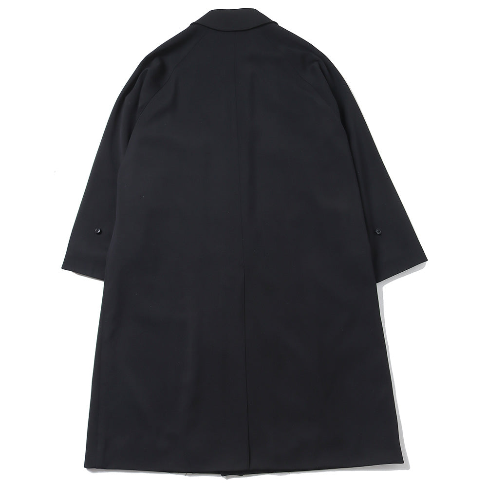 Wool gabardine bal collar coat