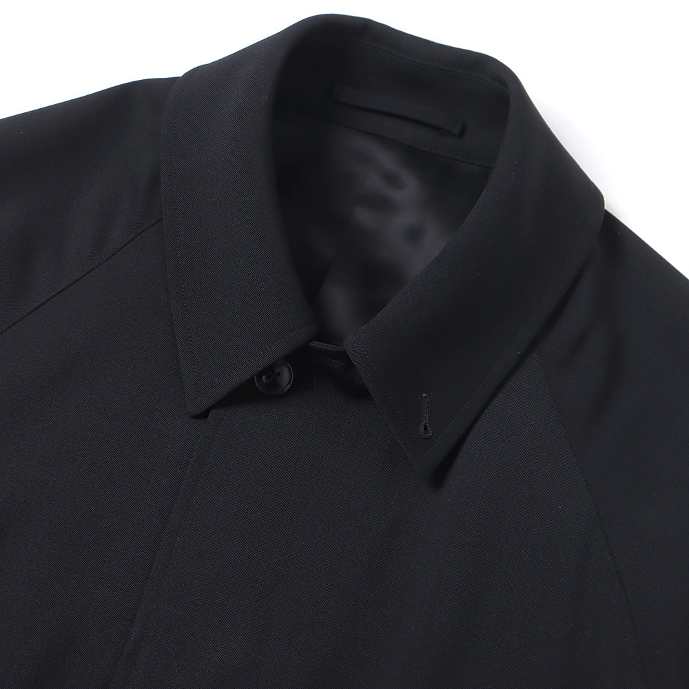 Wool gabardine bal collar coat