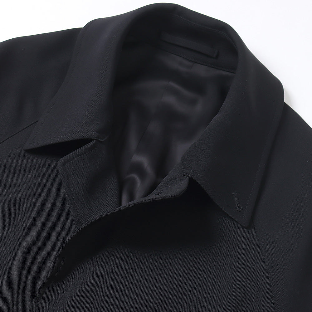 Wool gabardine bal collar coat