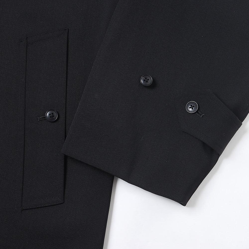 Wool gabardine bal collar coat