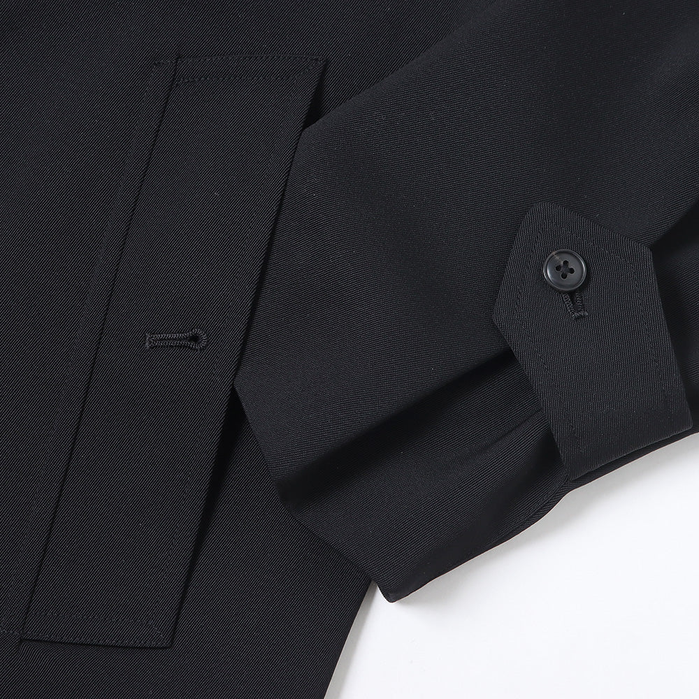 Wool gabardine bal collar coat