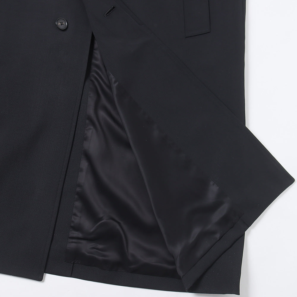 Wool gabardine bal collar coat