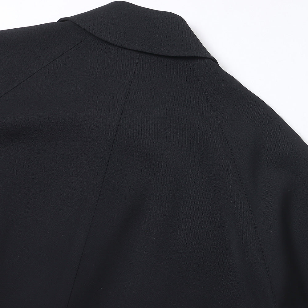 Wool gabardine bal collar coat