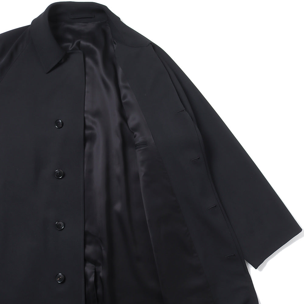 Wool gabardine bal collar coat