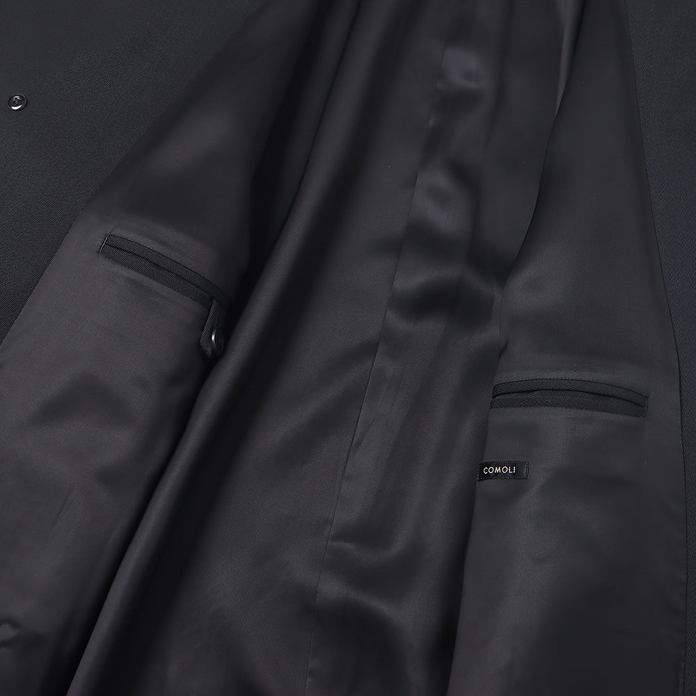 Wool gabardine bal collar coat