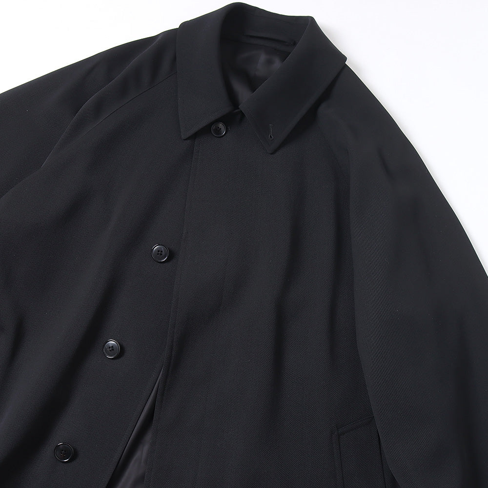 Wool gabardine bal collar coat