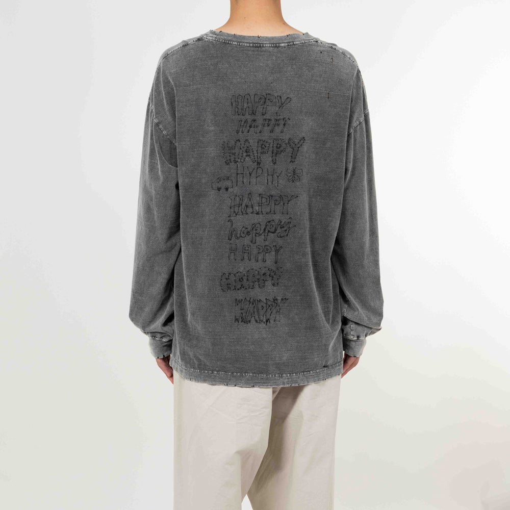 BLEACHED LONG SLEEVES TEE