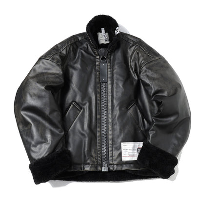 VEGAN BOA LEATHER JACKET