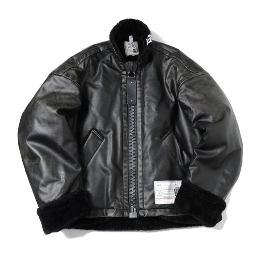 VEGAN BOA LEATHER JACKET