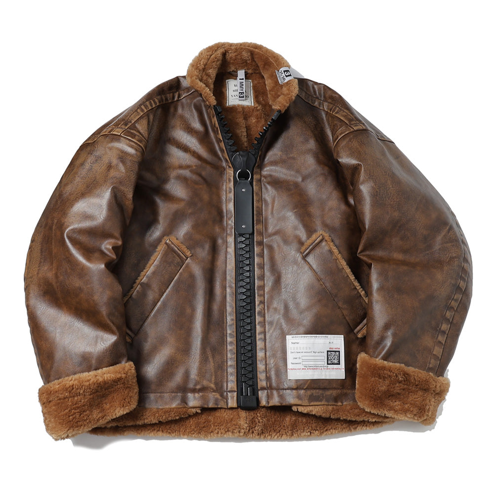 VEGAN BOA LEATHER JACKET