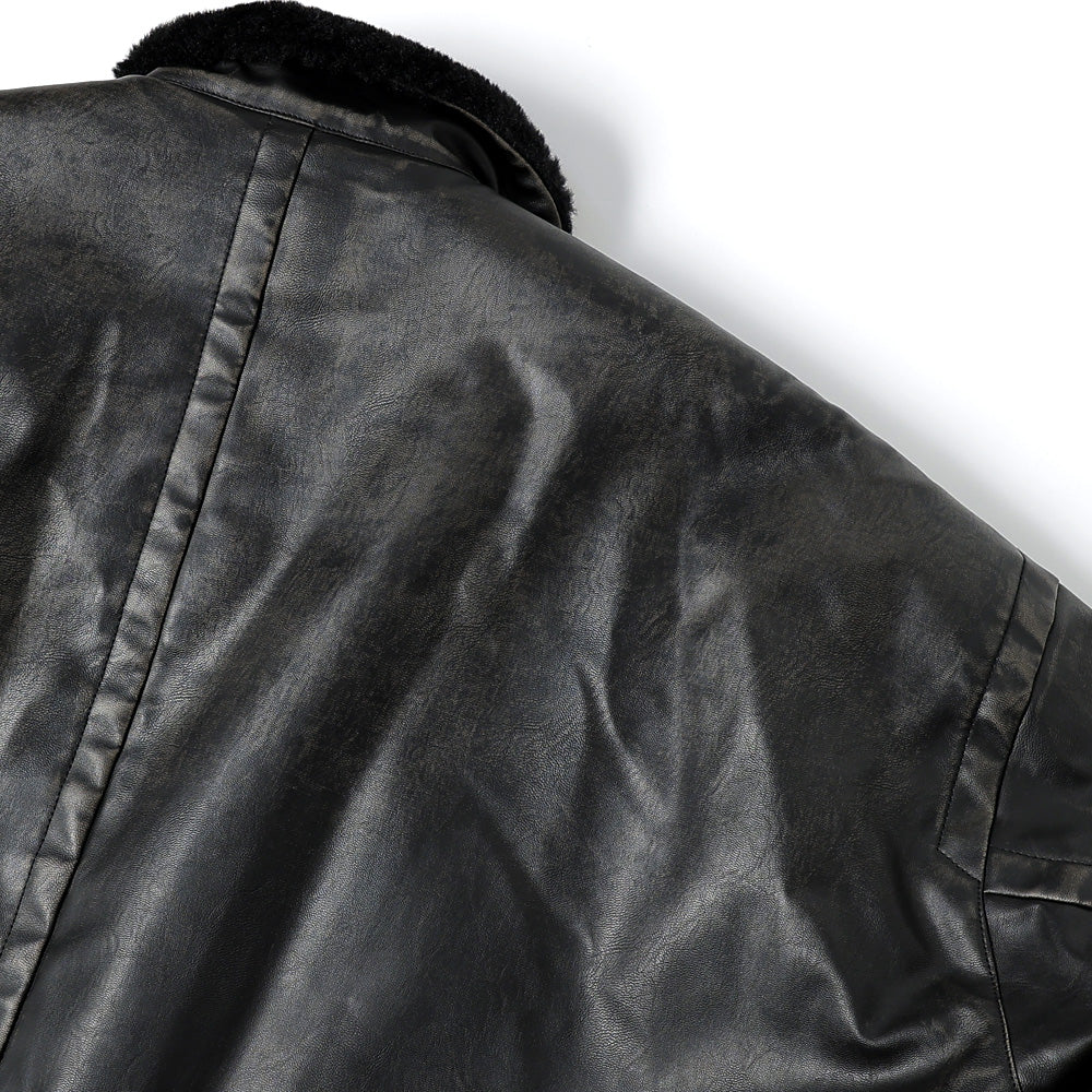 VEGAN BOA LEATHER JACKET
