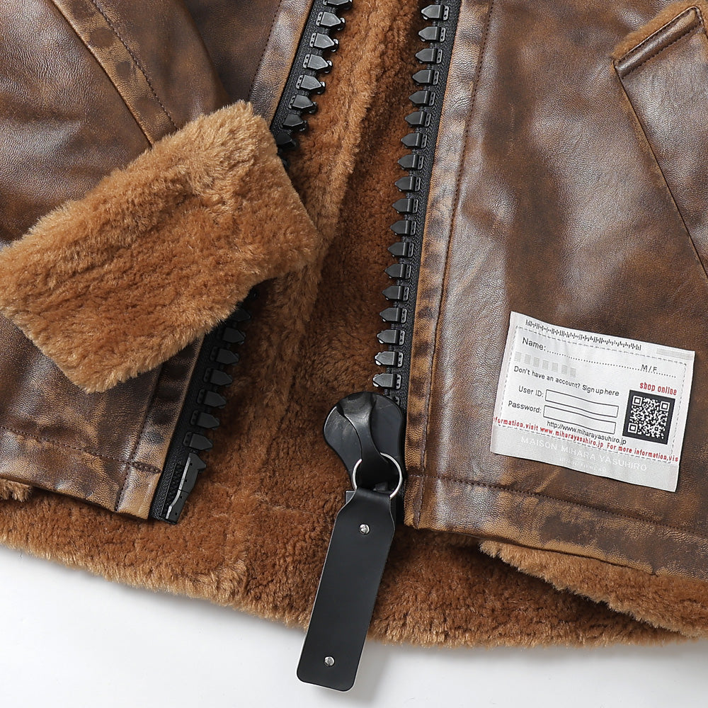 VEGAN BOA LEATHER JACKET