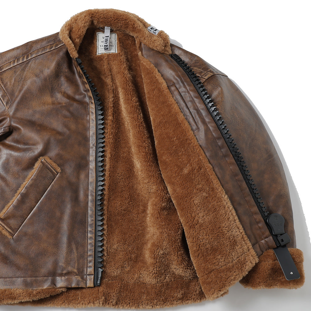 VEGAN BOA LEATHER JACKET