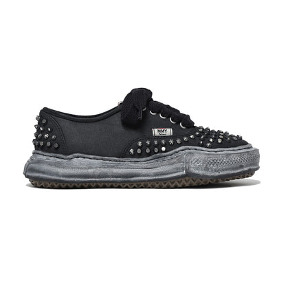 (BAKER) OG Sole Studded Canvas Low-top Sneaker BLACK