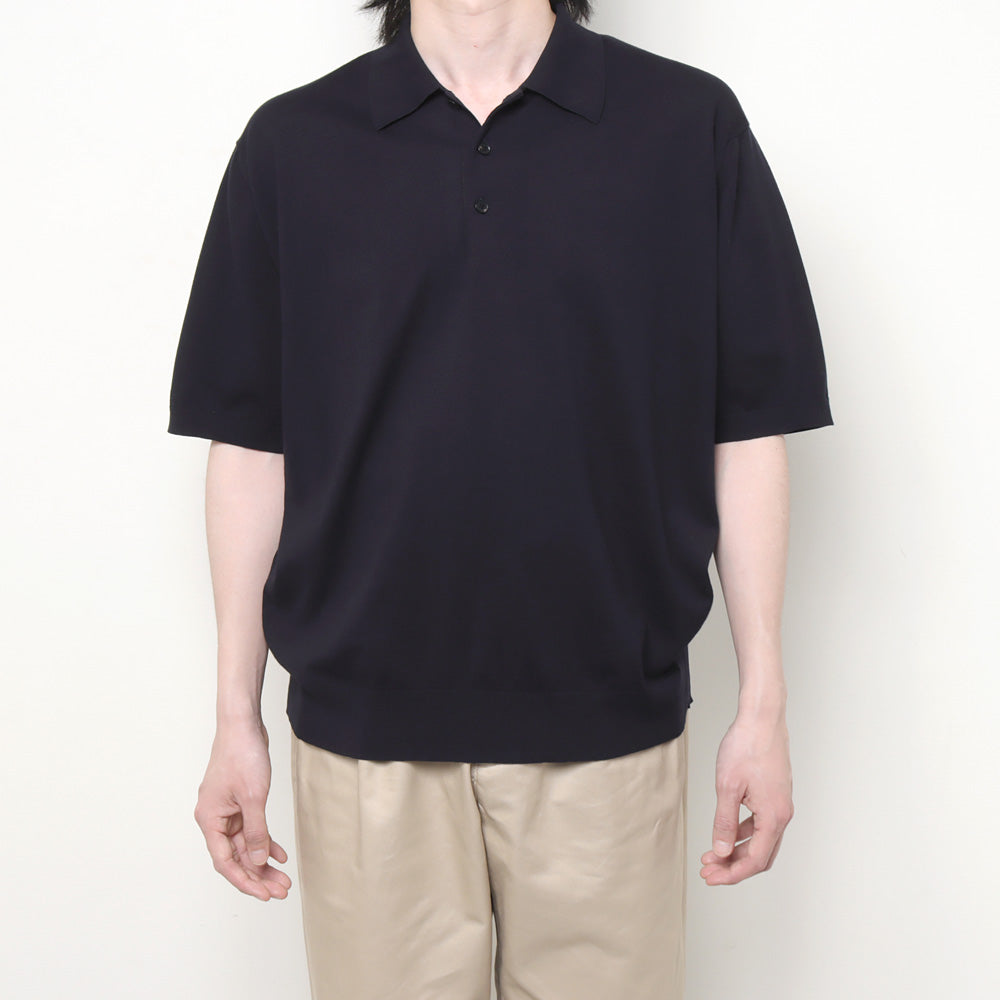 AURALEE) SUPER HIGH GAUGE COTTON KNIT POLO (A23SP03PD) | AURALEE