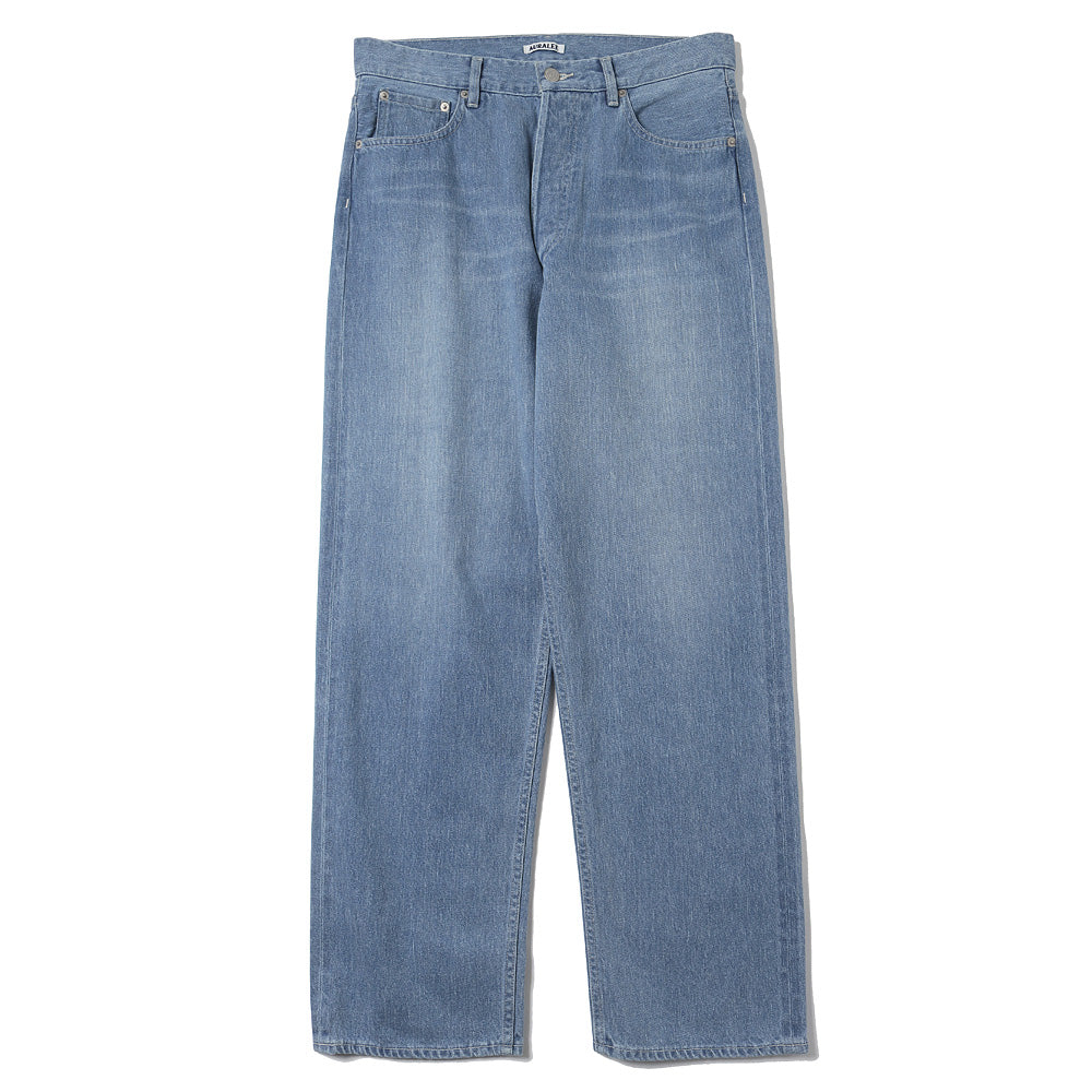 SELVEDGE FADED LIGHT DENIM WIDE PANTS