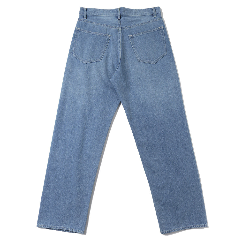 SELVEDGE FADED LIGHT DENIM WIDE PANTS