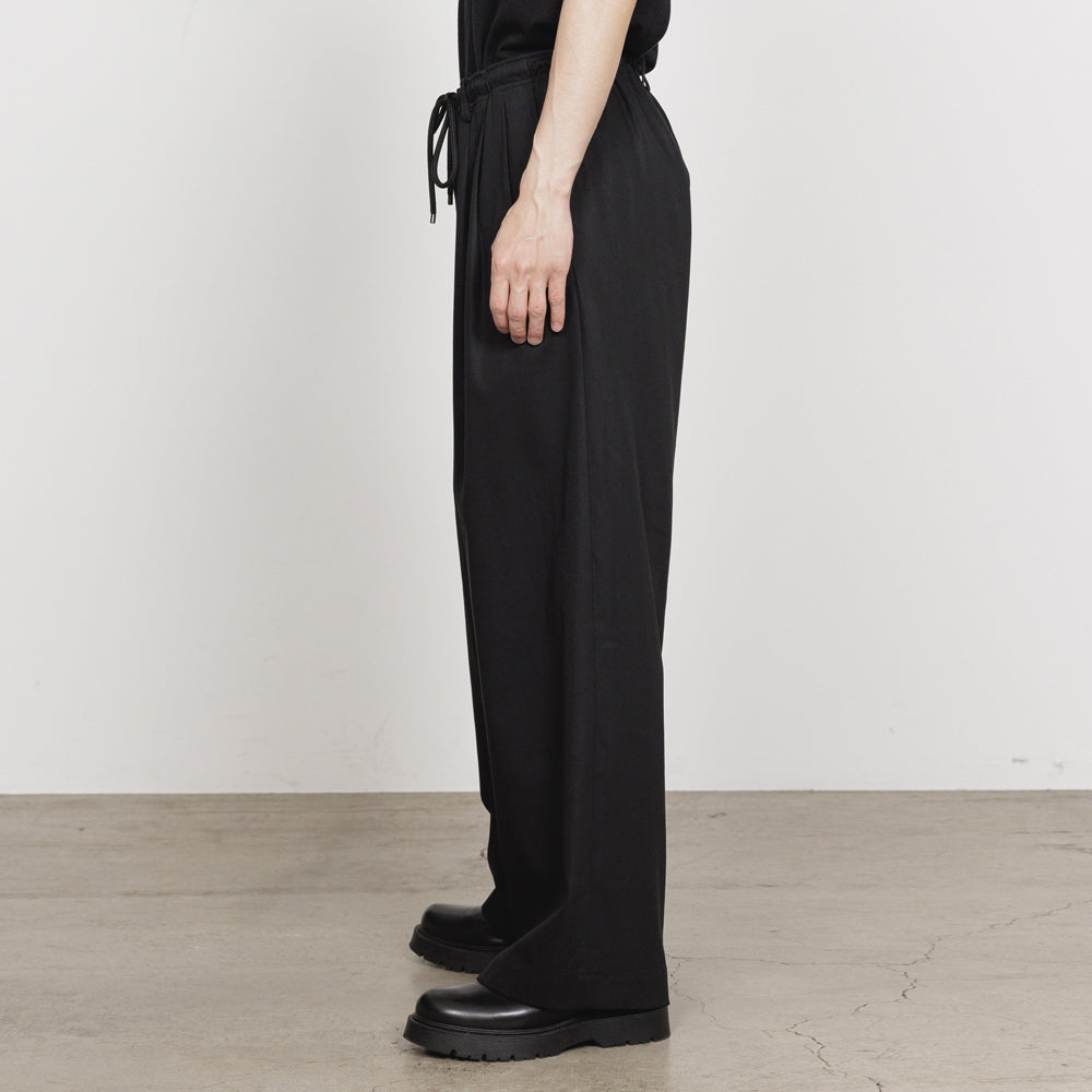 TRIPLE PLEATED EASY TROUSERS ORGANIC VOILE YARN TWILL