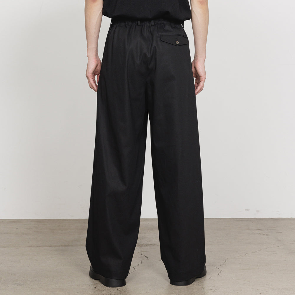 TRIPLE PLEATED EASY TROUSERS ORGANIC VOILE YARN TWILL