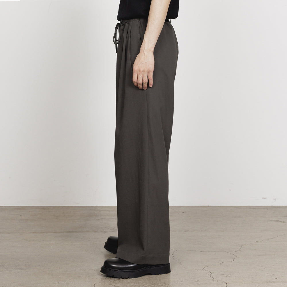 TRIPLE PLEATED EASY TROUSERS ORGANIC VOILE YARN TWILL