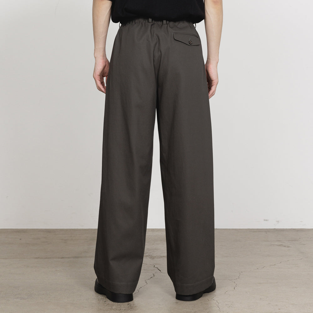 TRIPLE PLEATED EASY TROUSERS ORGANIC VOILE YARN TWILL