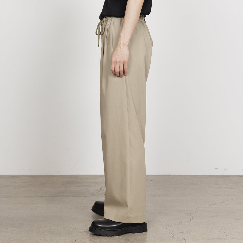 TRIPLE PLEATED EASY TROUSERS ORGANIC VOILE YARN TWILL