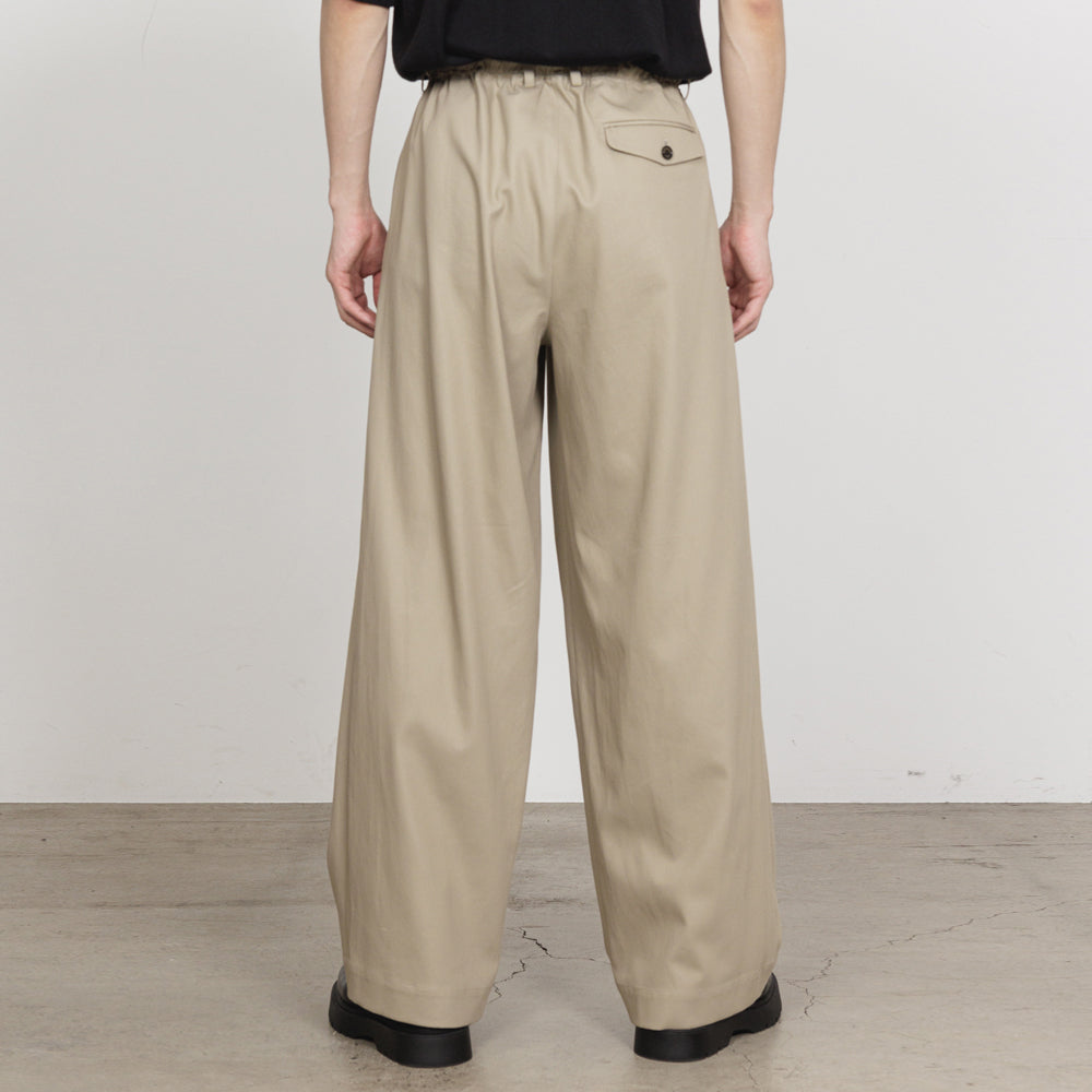 TRIPLE PLEATED EASY TROUSERS ORGANIC VOILE YARN TWILL