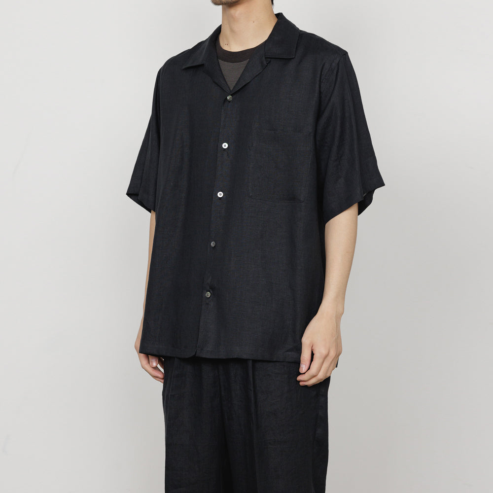 OPEN COLLAR S/S SHIRT HEMP