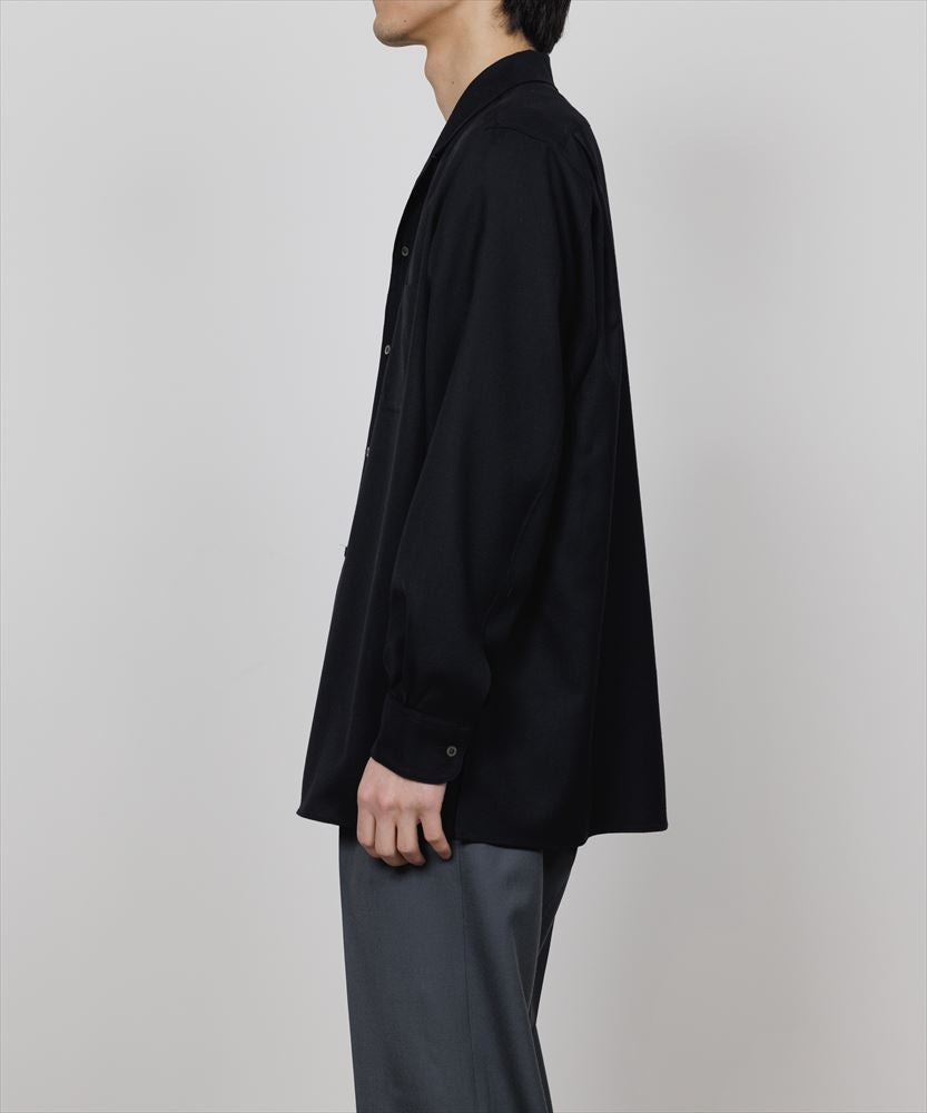 ITALIAN OPEN COLLAR SHIRT ORGANIC WOOL VIYELLA
