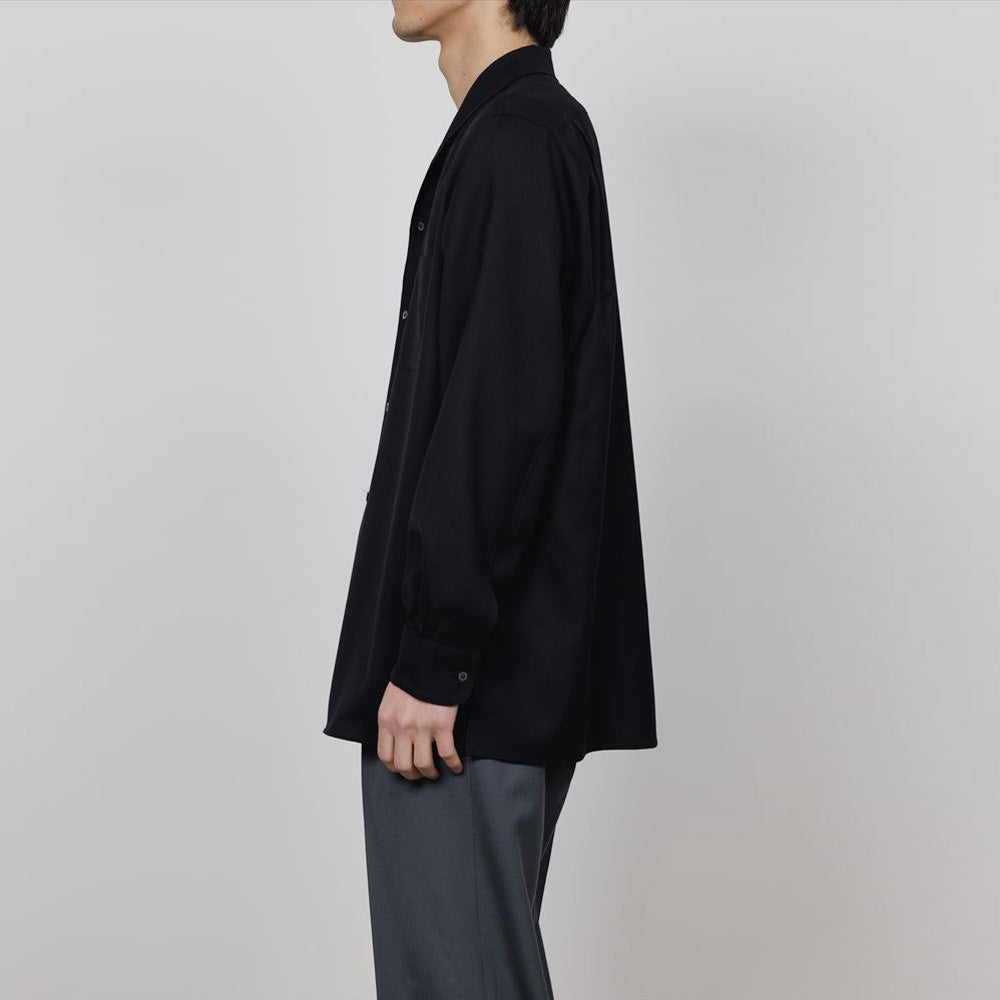 ITALIAN OPEN COLLAR SHIRT ORGANIC WOOL VIYELLA