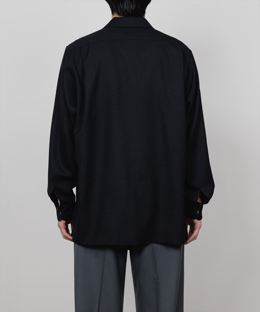 ITALIAN OPEN COLLAR SHIRT ORGANIC WOOL VIYELLA