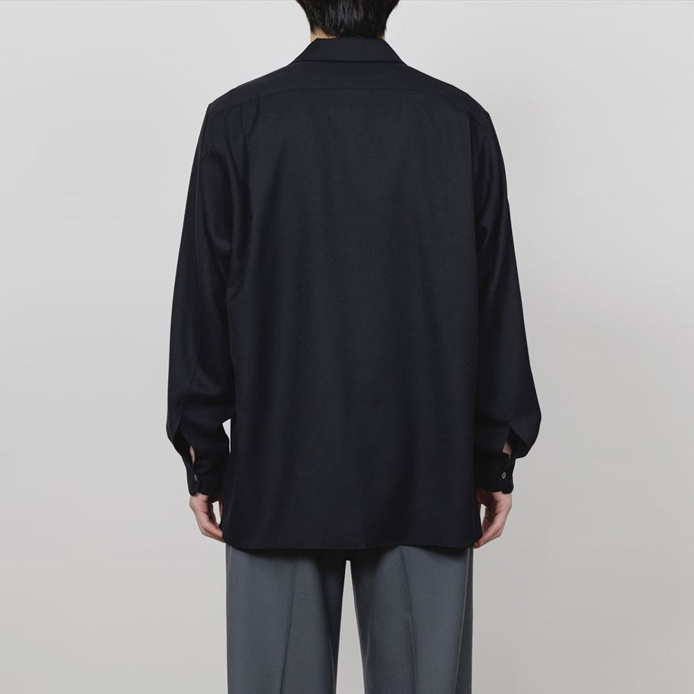 ITALIAN OPEN COLLAR SHIRT ORGANIC WOOL VIYELLA