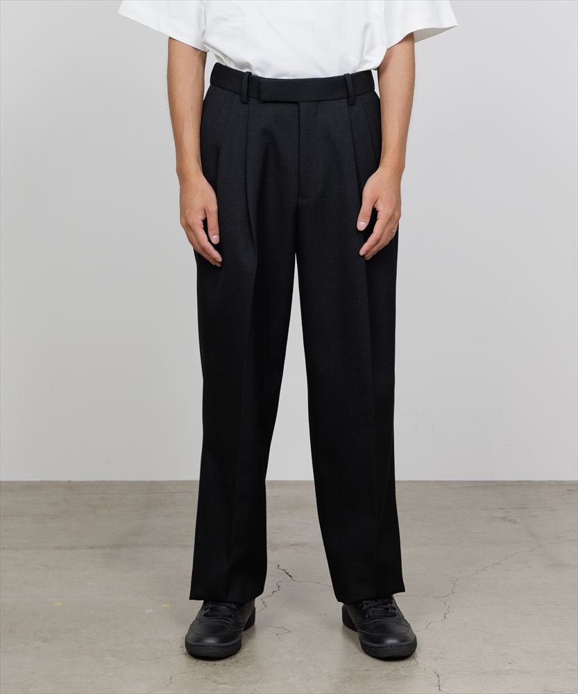 DOUBLE PLEATED SEMI EASY TROUSERS POLWARTH HARD TWILL