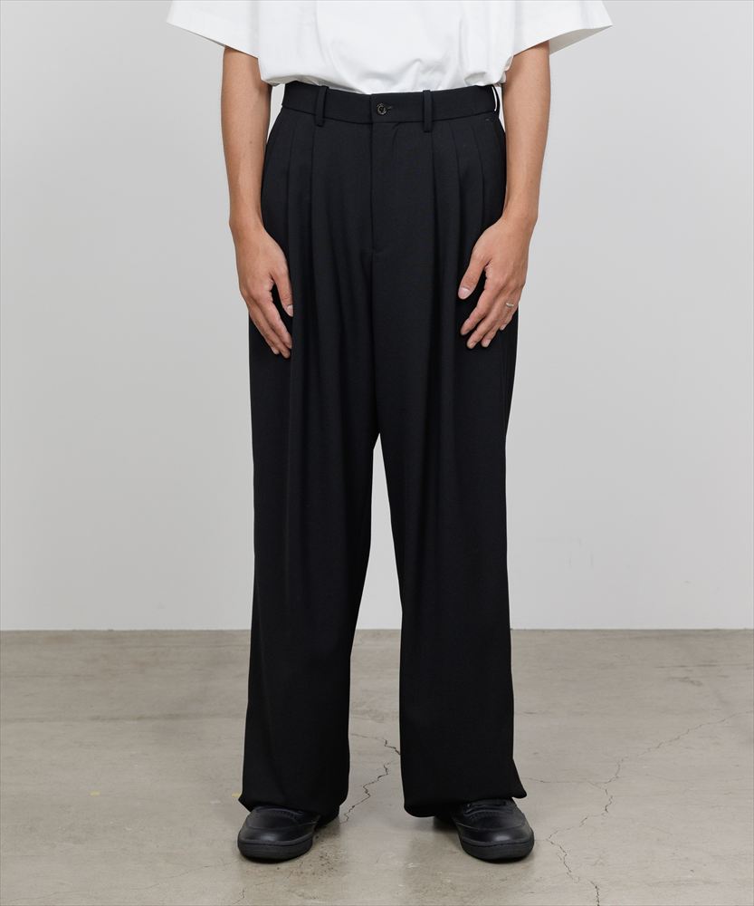 TRIPLE PLEATED WIDE TROUSERS ORGANIC SURVIVAL CLOTH TROPICAL