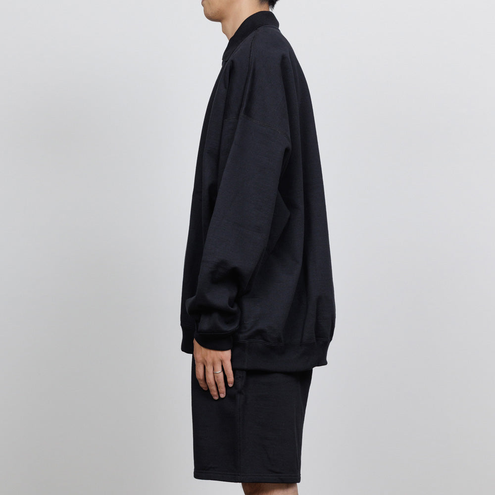 HALF ZIP POLO HUGE SWEAT ORGANIC COTTON HEAVY FLEECE