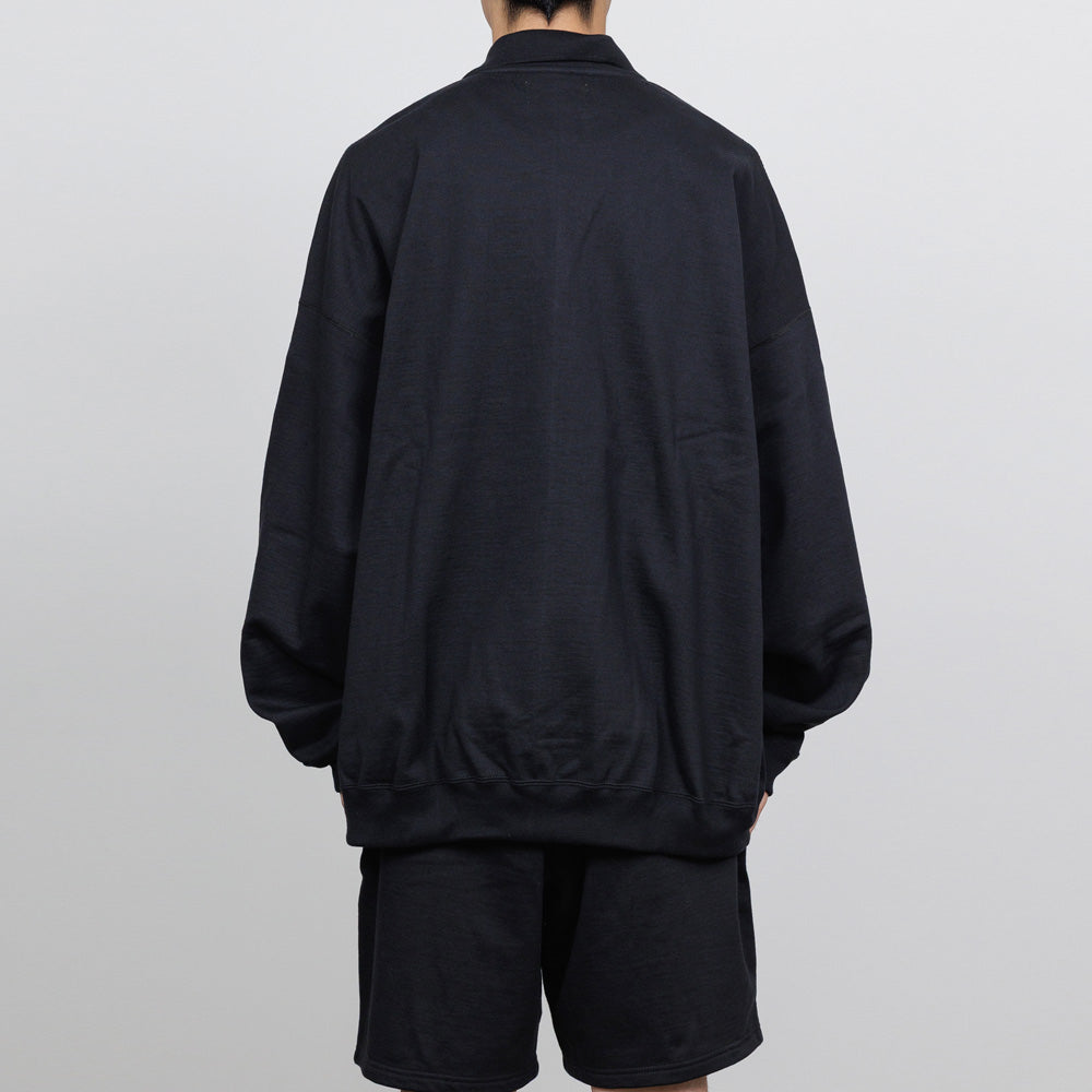 HALF ZIP POLO HUGE SWEAT ORGANIC COTTON HEAVY FLEECE