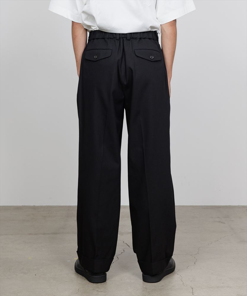 DOUBLE PLEATED SEMI EASY TROUSERS ORGANIC COTTON VOILE YARN TWILL