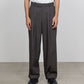 DOUBLE PLEATED SEMI EASY TROUSERS ORGANIC COTTON VOILE YARN TWILL