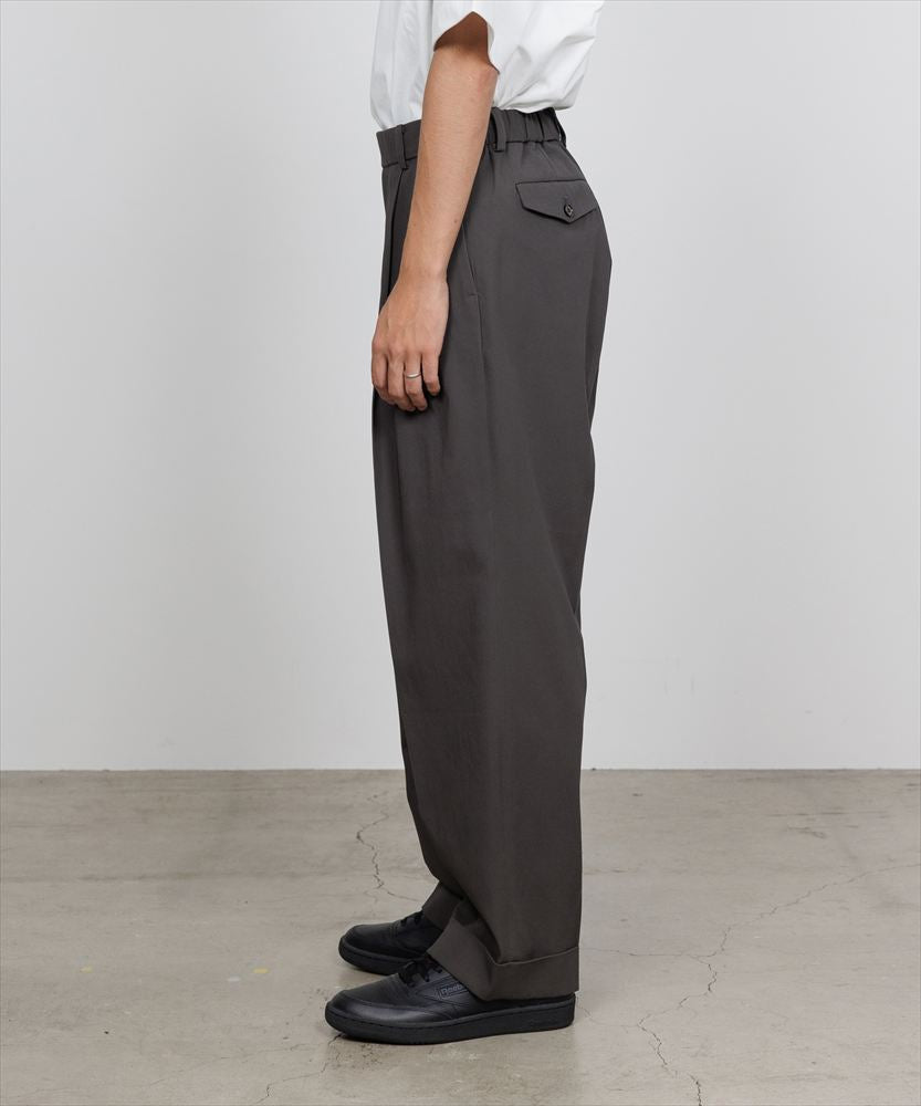 MARKAWARE - DOUBLE PLEATED WIDE TROUSERS ORGANIC WOOL GABARDINE
