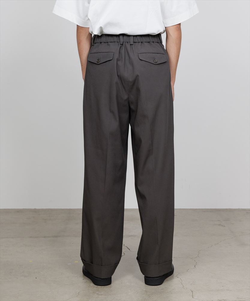 MARKAWARE - DOUBLE PLEATED WIDE TROUSERS ORGANIC WOOL GABARDINE