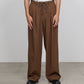 TRIPLE PLEATED EASY TROUSERS ORGANIC COTTON VOILE YARN TWILL