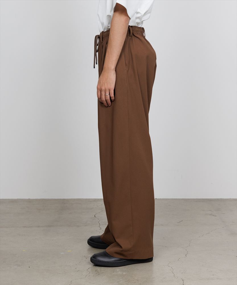 TRIPLE PLEATED EASY TROUSERS ORGANIC COTTON VOILE YARN TWILL