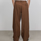 TRIPLE PLEATED EASY TROUSERS ORGANIC COTTON VOILE YARN TWILL