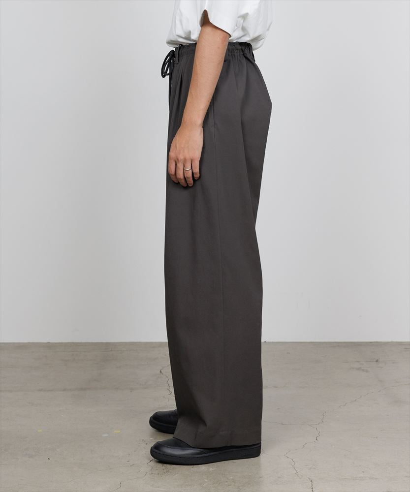 TRIPLE PLEATED EASY TROUSERS ORGANIC COTTON VOILE YARN TWILL