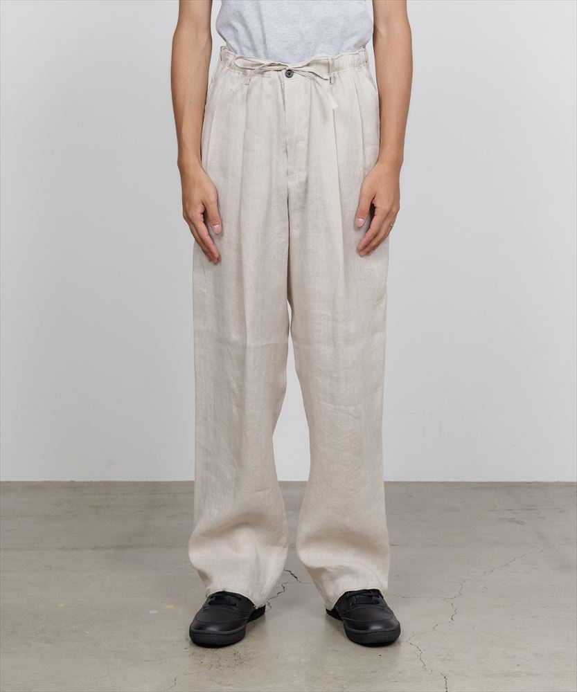 DOUBLE PLEATED EASY TROUSERS HEMP