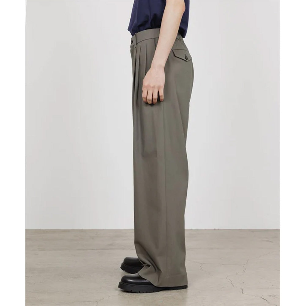 TRIPLE PLEATED WIDE TROUSERS ORGANIC COTTON SURVIVAL CLOTH