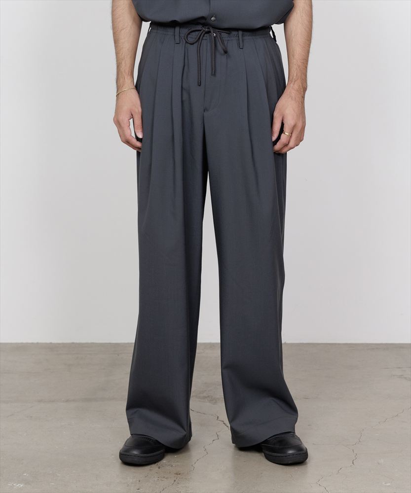 TRIPLE PLEATED EASY TROUSERS ORGANIC WOOL 2/80 TROPICAL