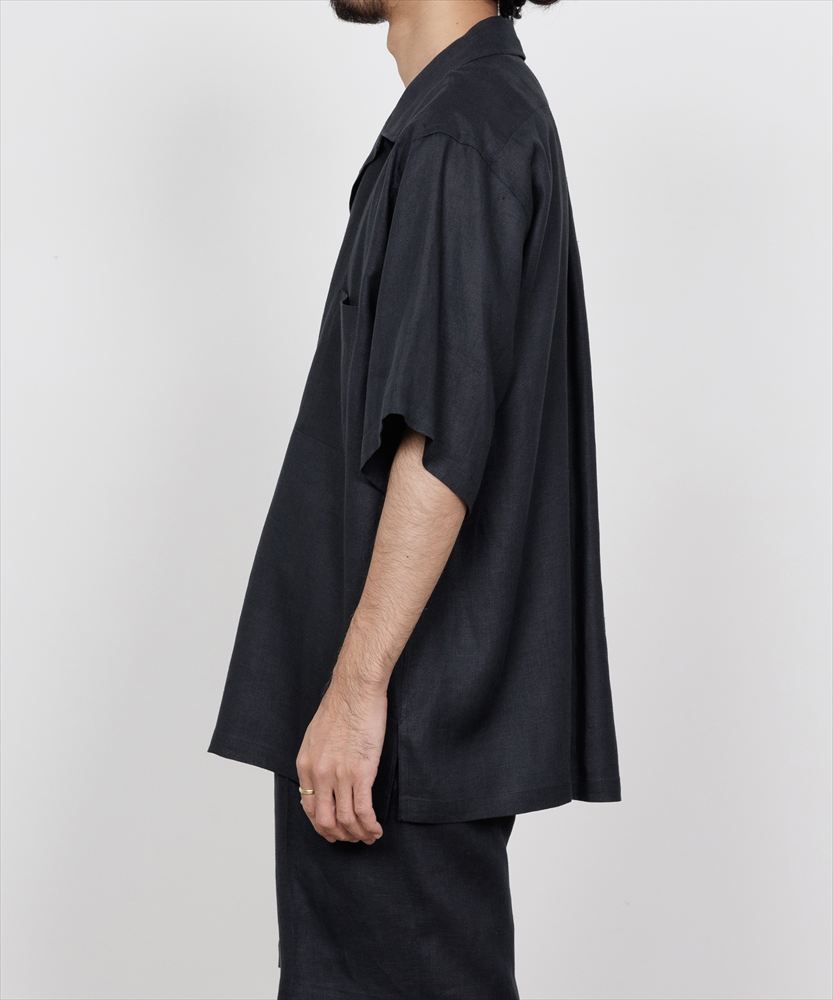 OPEN COLLAR S/S SHIRT HEMP